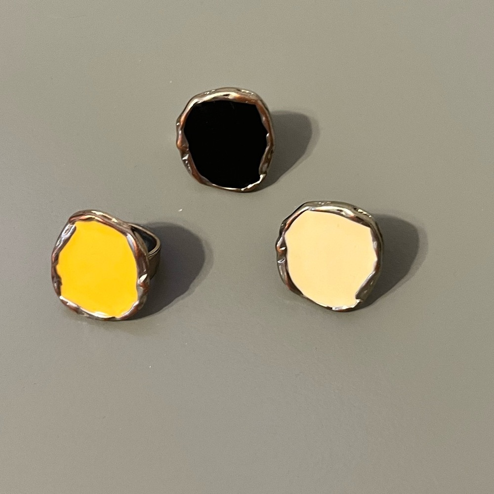 Trio of enamel rings